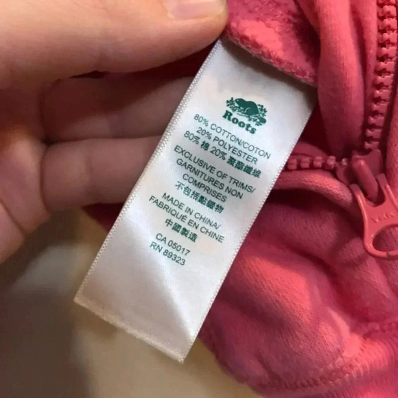 ROOTS Canada Baby Infant Pink Fleece Sweater Zip One Piece Sz 3 - 6 Months S - Picture 3 of 9